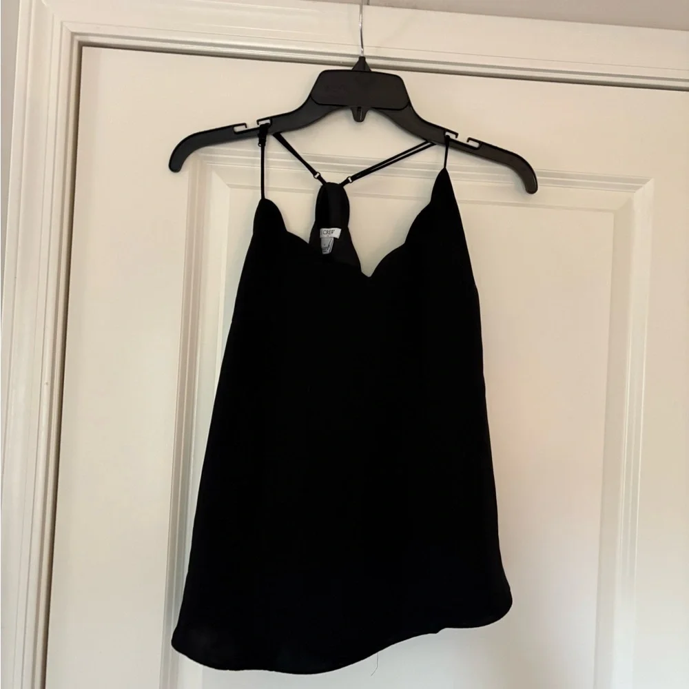 J. Crew Women’s Black Scalloped Cami Tank Top